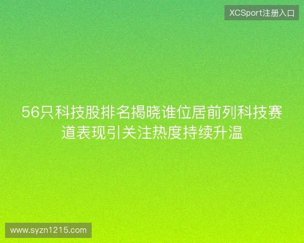 56只科技股排名揭晓谁位居前列科技赛道表现引关注热度持续升温
